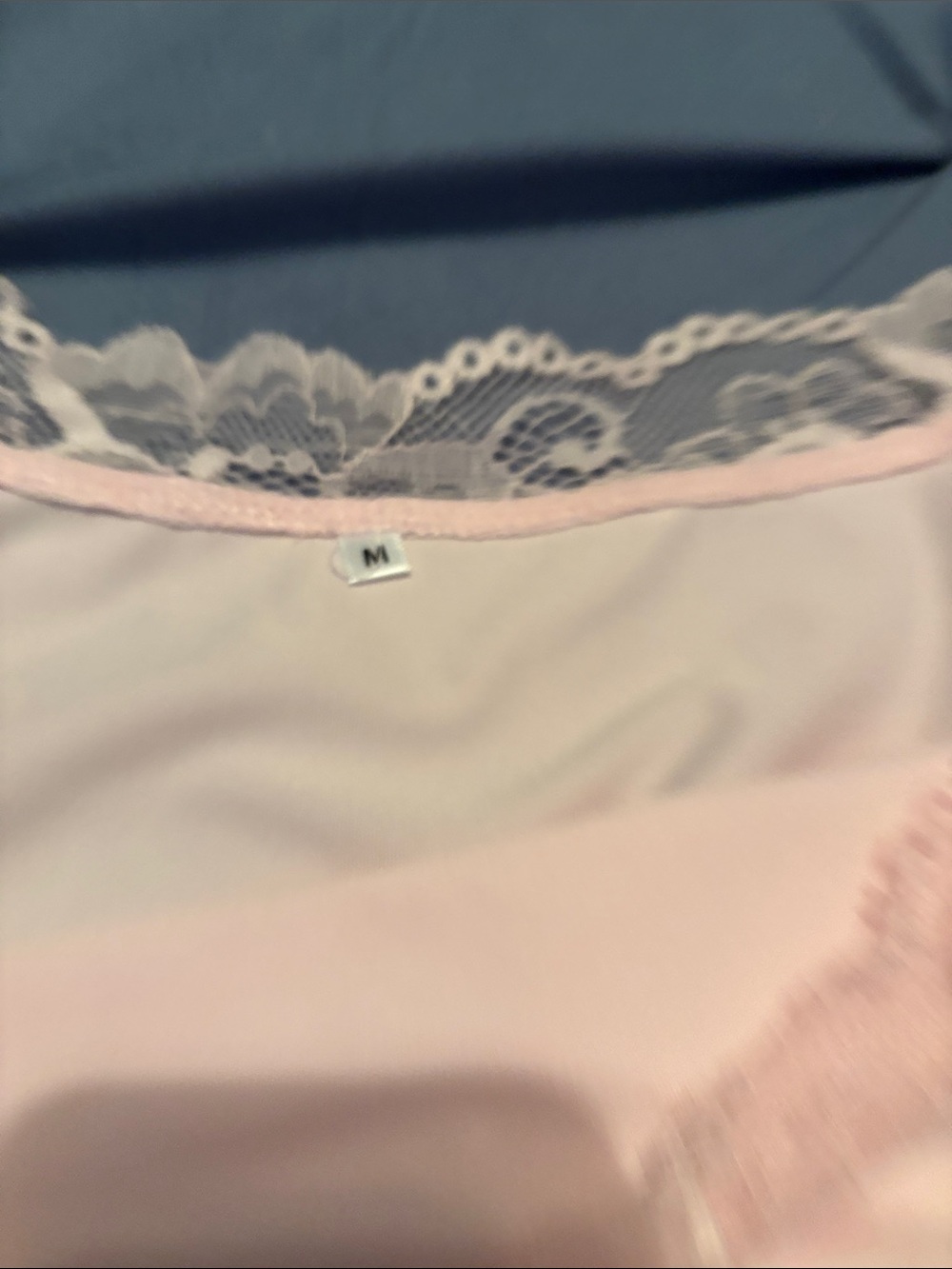 Soft Lace-Trim Chemise Top - Pale light pink top - Picture 2 of 4